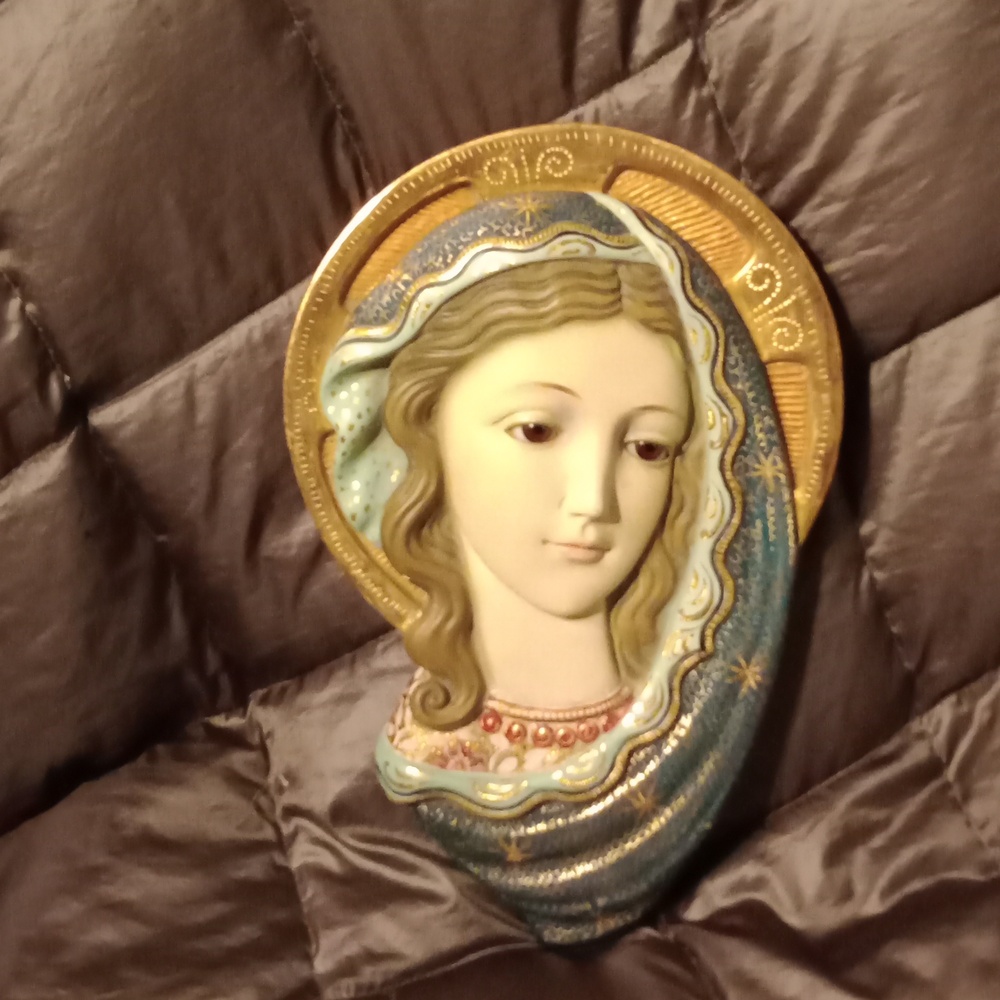 Very rare Madonna base relief Made In Spain